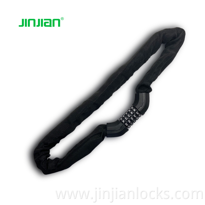 Jinjian steel bicycle bike chain lock 5 digits combination number chain lock bike lock